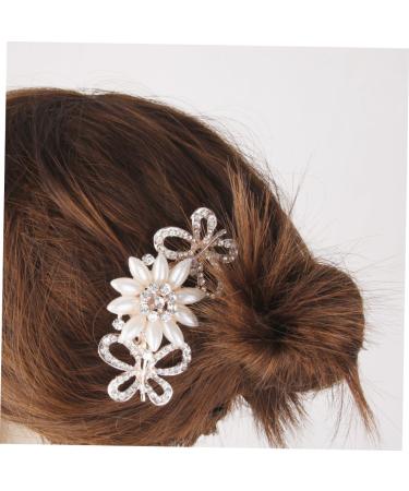 FRCOLOR Hairpins Hair Accessories Crystal Hair Charms Hair Accessory for Women Hair Jewels for Women Hair Gems for Women Wedding Hair Ornaments Hair Clip Over Flower Pearl Comb Bride - Buy Online on GoSupps.com