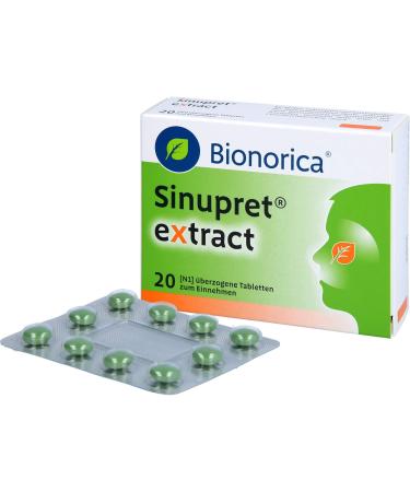 Sinupret Extract Coated Tablets - 20 pcs | All-Natural Relief for Sinus Health | International Shipping Available - Buy Online on GoSupps.com