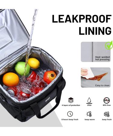 MIER Large Lunch Box for Men - Insulated Cooler Bag for Work, Beach, Travel - 18 Can Capacity - Multiple Pockets - Black - Buy Online on GoSupps.com