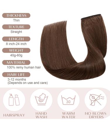 22 inch SEGO One Piece Clip in Human Hair Extension #4 Medium Brown Straight (55g) - Buy Online on GoSupps.com