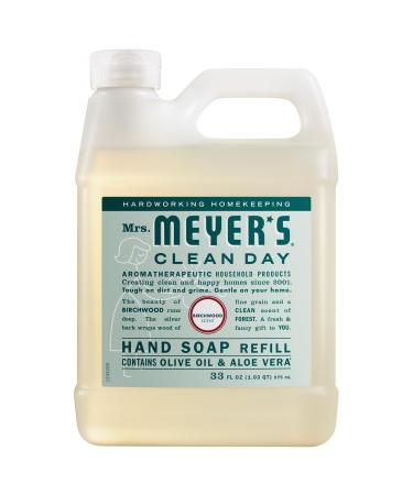 Mrs. MEYER'S Clean Day Liquid Hand Soap Refill, Birchwood Scent, 33 Ounce Bottle