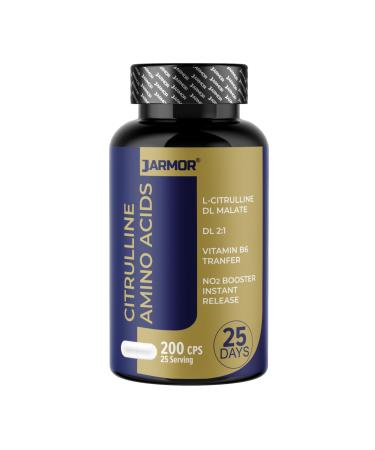 L-Citrullin DL Malat |Citrullin L Malat 200 capsules of 500 mg |Amino acid with vitamin B6 preliminary stage of arginine and nitrogen oxide |Jarmor - Buy Online on GoSupps.com