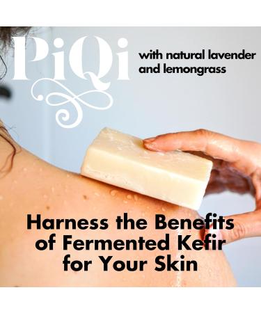 PiQi Kefir Soap Bar with Lavender Lemongrass - Exfoliating Nourishing Vegan Soap (Rich in Lactic Acid Natural Palm-Oil Free) - Buy Online on GoSupps.com