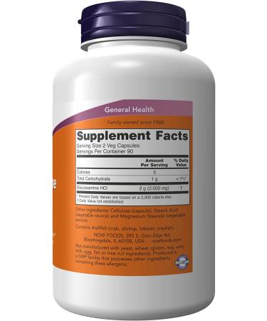 Now Foods Glucosamine 1000mg - 180 Vegan Capsules for Joint Support - Buy Online on GoSupps.com