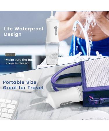 Portable Cordless Water Dental Flosser - 4 Jet Tips 3 Modes Rechargeable Oral Irrigator for Teeth - International Shipping Available - Buy Online on GoSupps.com
