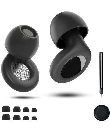 Ear plugs for Sleeping 48dB for Concerts Focus Travel Work Silicone Hearing Protection Earplugs with 8 Ear Tips Reusable Noise Reduction Ear plugs Black Einheitsgr ße