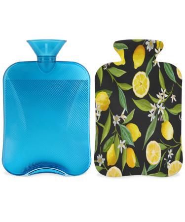 Summer heat bottle with lemon leaves with reference 2 l yellow lemon PVC heat bottle for hand feet pain relief heating press and cold therapy