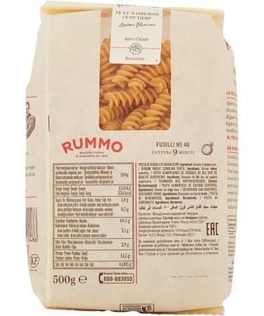  Italian Gourmet E.R. Rummo Fusilli No. 48 Durum Wheat Semolina Pasta 500g + Italian Gourmet Tomato Pulp Box 400g - Buy Online on GoSupps.com
