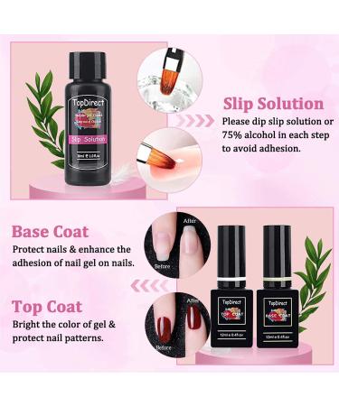 Topdirect 8 Colors Nail Gel Set - 30ml UV Poly Nail Polish with Base Coat Slip Solution Brush & 100 Tips for Perfect Pink Nail Design - International Shipping Available - Buy Online on GoSupps.com