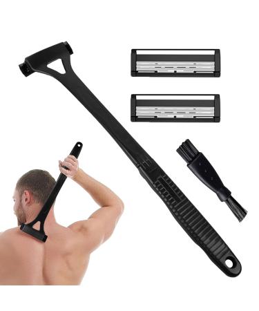 Zibeem Back Trimmer for Men Back Hair Trimmer for Men Precision Grooming Protective Mesh Groomer for Sensitive Skin Wet Personal Women Black