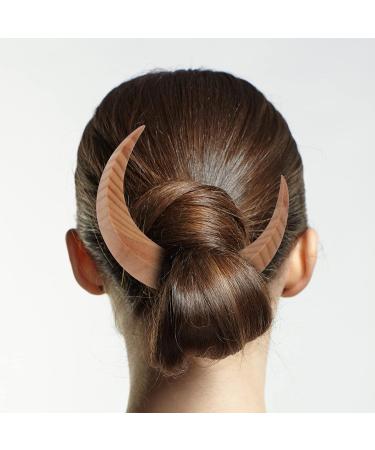 SHERCHPRY moon hair fork barrette hand carved moon hair fork for women Moon Hair Pin sailor moon accessories updo hair sticks vintage hair clips updo hair fork China wood Ladies French - Buy Online on GoSupps.com