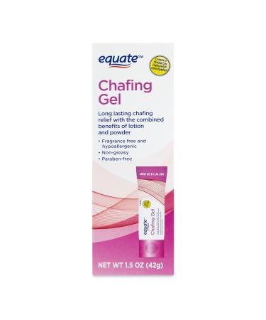 Maker Explorador Equate Chafing Gel Relief - Non-Greasy Hypoallergenic Powder lotion Fragrance/Talc/Paraban Free 1.5 OZ and Card Gift