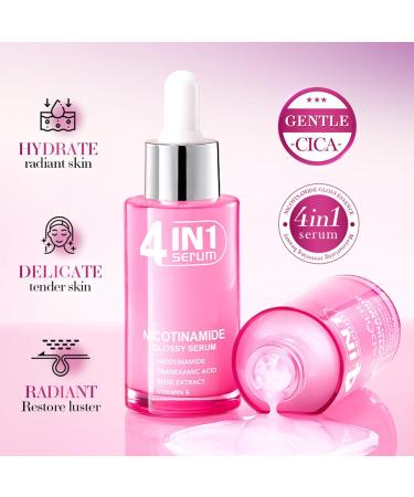 S rum brillant 4 en 1 la nicotinamide s rum correcteur de taches sombres quilibre la production de s bum r duit les rides | S rum visage clatant hydratant et apaisant | S rum visage pour femme - Buy Online on GoSupps.com