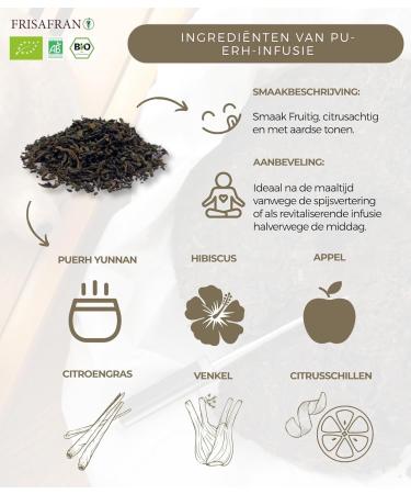 FRISAFRAN Bio Pu Erh Red Tea bulk 100g Slimming Diuretic Digestion Detox Fat Burner Draining tea slimming tea red pu erh tea infusion without additives Pu Erh Red 100g - Buy Online on GoSupps.com
