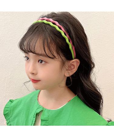 amangul Candygirl HeadBands for Girl Wavy HeadBand for Kid Thin Headband Slip Candy Color Headband Plastic Hair Hoop(Yellow) - Buy Online on GoSupps.com