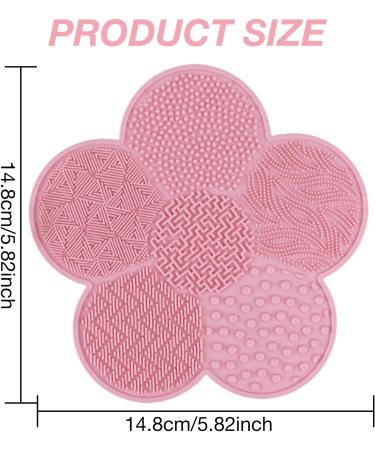 SWYSGS Makeup Brush Cleaning Mat Silicone Makeup Brush Cleaner Makeup Brush Scrubber Pad Portable Washing Tool for Makeup Brushes with Suction Cup (Pink) - Buy Online on GoSupps.com