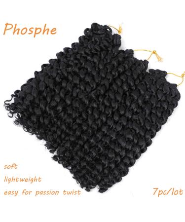 7-Pack 12 Inch Water Wave Passion Twist Crochet Hair for Black Women - Pre-Looped Short Braiding Hair in 1B - Buy Online on GoSupps.com