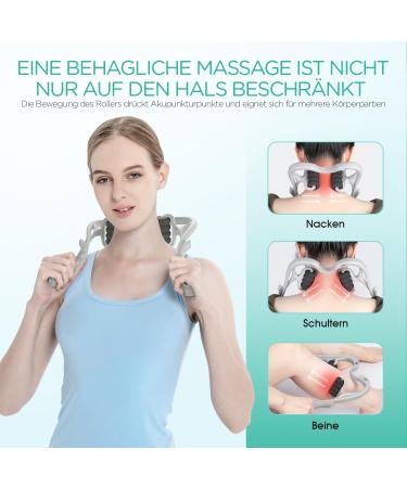 Voyor Health Manual Neck Massager - 8 Ball Shiatsu Device for Pain Relief & Pressure Relief - Portable Neck Massage for Home & Office - MS410 Gray - Buy Online on GoSupps.com
