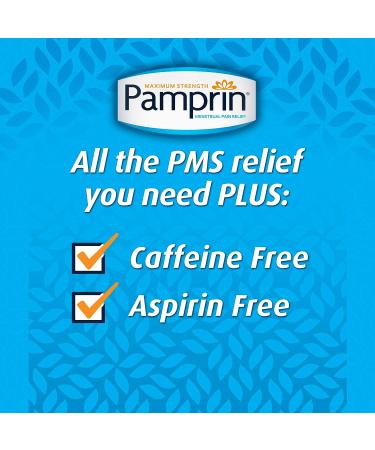 Pamprin Multi-Symptom Formula with Acetaminophen - Menstrual Period Relief for Cramps, Pain, Irritability, and Bloating - 60 Caplets (3 Pack) - Buy Online on GoSupps.com