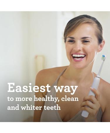 GuruNanda Sonic Toothbrush 4100 - Rechargeable Electric Power Toothbrush with Pressure Sensor, 5 Modes & 2 Minutes Timer - Includes 3 Brush Heads, Travel Case, and Charger Stand - White - Buy Online on GoSupps.com
