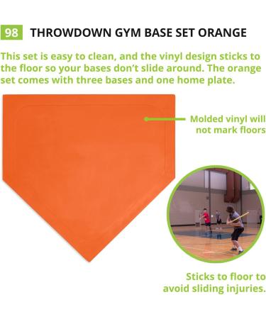 Champion Sports Throwdown Base Set - 4 Baseball & Softball Rubber Bases - Orange - 17x17 - Buy Online on GoSupps.com