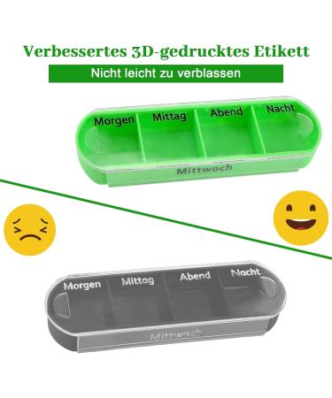 Collazoey 7-Day Pill Box Organizer | Travel Tablet Box for Medications & Vitamins | German Version | Colorful Design - Buy Online on GoSupps.com