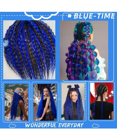 YDDM 20 Inch Pre-Stretched Braiding Hair Extensions - Blue Jumbo Braids (3 Packs) | Perfect for Art & Styles - Buy Online on GoSupps.com