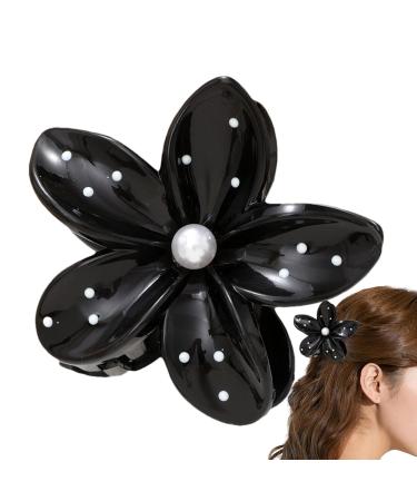 Shakven Flower Claw Clips For Hair - Seaside Holiday Flower Hairpin Seaside Holiday Hair Clip Headwear Spotted Design Claw Clip For Teen Girls Black