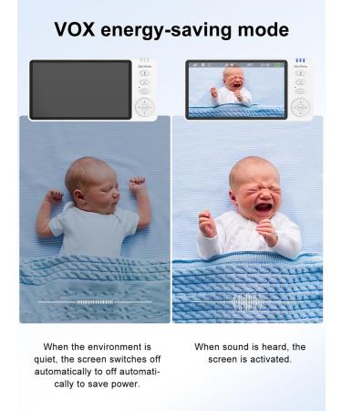 Vsifehso Babyphone with Camera - 5 Baby Monitor 720p Two-Way Audio Night Vision Temperature Monitoring Lullaby Alarm - International Shipping Available - Buy Online on GoSupps.com