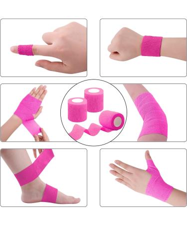 BQTQ 8 Rolls Neon Pink Cohesive Bandage 2 Inch - Self Adherent Sport Wrap Tape for Ankle Sprains - Stretch Bandage Wrap for Humans and Animals - Buy Online on GoSupps.com