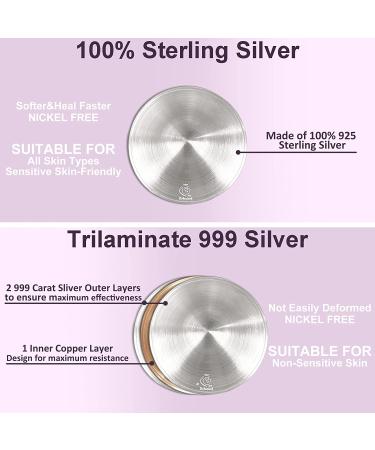Boboduck Silver Nursing Cups - Nipple Shields for Newborn Breastfeeding - Soothe & Protect Nipples - Trilaminate 999 Silver (Regular Size) - Buy Online on GoSupps.com