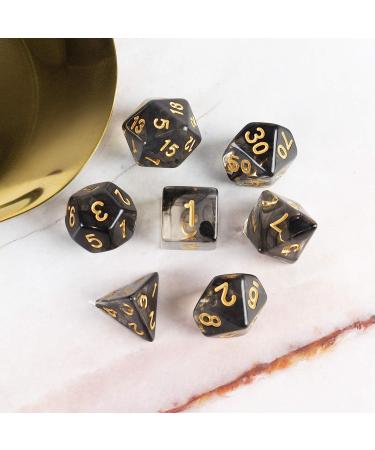 Transparent Resin Polyhedral 7-Die Dice Set for DnD, RPG, MTG - Smoke Black White - 2 Sets - Buy Online on GoSupps.com