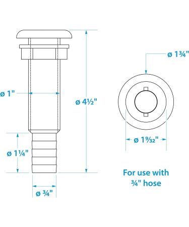 Seachoice 3/4 ID Polypropylene Extra Long Thru-Hull Connector - White Finish - Buy Online on GoSupps.com