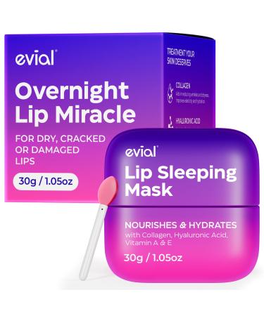 Lip Mask Overnight 30g - Day & Night Lips Balm Hydrating to Soothe Very Dry Lips - Moisturizing Lip Sleeping Mask for Women and Men with Hyaluronic Acid - B lsamo Hidratante de Labios Care 30 g