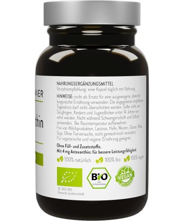 Dr. Heilbronn Bio Astaxanthin 4mg Capsules | Premium Vegan Antioxidants from Haematococcus Pluvialis | Gluten-Free & Lactose-Free Supplements - Buy Online on GoSupps.com