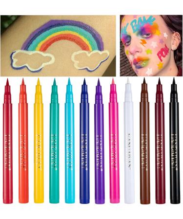 12 Colored Eyeliners Pen Set Waterproof Smudge-Proof Eye Shadow Pencil Liquid Eyeliner Makeup Set Long-Lasting High Pigmented Rainbow Eyeliner Pencils Kit Glitter Eye Liners for Women #1*12colour - Buy Online on GoSupps.com