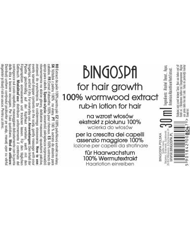  BingoSpa For hair growth and physical condition with 100% wormwood extract rub in the hair lotion 30 ml. BINGOSPA - Buy Online on GoSupps.com