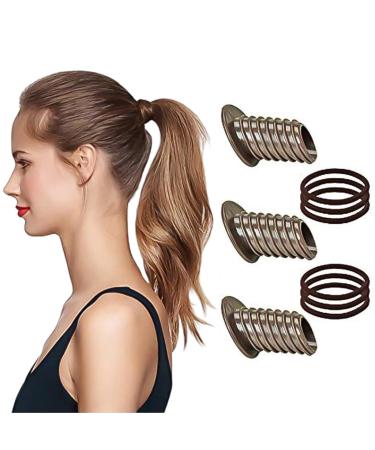 Pack of 3 ponytail hair ties voluminous easy and quick