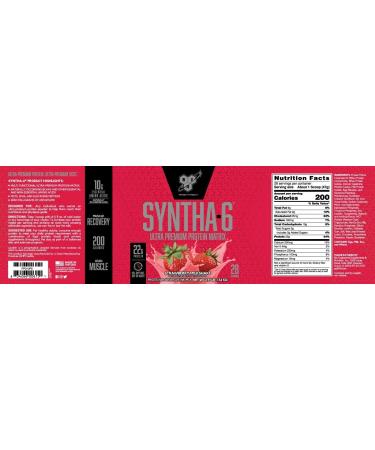 BSN Syntha-6 Ultra Premium Strawberry Milkshake Protein Powder 2.91 lbs | Best Muscle Recovery - Buy Online on GoSupps.com