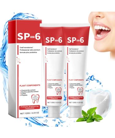 Sp-6 Ultra Whitening Toothpaste Upgrade - 2PCS Sp6 Probiotic Brightening Toothpaste Fresh Breath Deep Cleaning & Care 120g