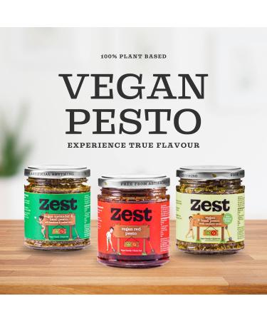 Zest Vegan Red Pesto Sauce Pack of 6 x 165g With Cashew Nuts - Buy Online on GoSupps.com
