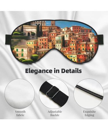 Beautiful Italy Print Soft Eye Mask | Sleep Mask for Men & Women | Travel Comfort & Relaxation - Buy Online on GoSupps.com