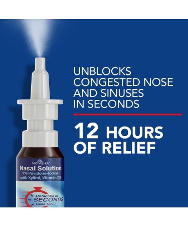 NOVEHA Nasal Spray - 1% Povidone-Iodine & Vitamin D3 - Aloe Vera Nasal Cleanser (30mL) - Buy Online for International Shipping - Buy Online on GoSupps.com