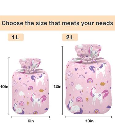 Naanle Pink Unicorn Hot Water Bottle | 1L Heat Therapy for Pain Relief | Ideal for Bed Hand & Foot Comfort | Transparent Bag Included - Buy Online on GoSupps.com