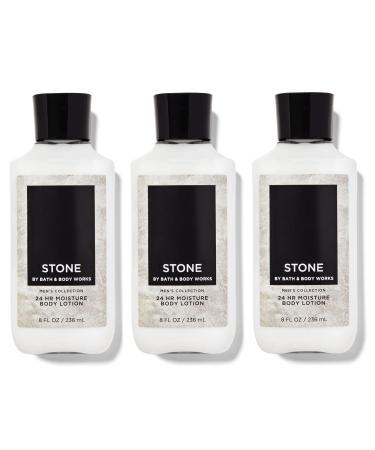 Bath & Body Works Men's Collection STONE 24 Hour Moisture Body Lotion Lot of 3 - Full Size