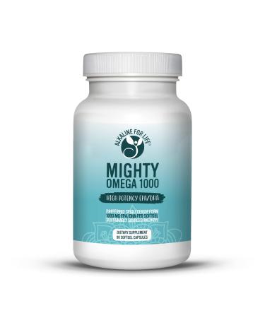 Mighty Omega 1000 Potent Omega 3 Supplement 1000 MG EPA DHA Per Capsule High Dose Omega 3 Fish Oil South Pacific Anchovy Sourced - Triglyceride Omega 3 Fatty Acid Supplement 90