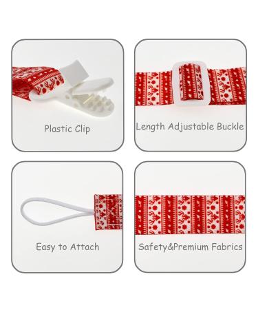 Leo Tube Pacifier Clip - 4 Pack Adjustable Holder for Boys and Girls | Fits Most Binkie Styles & Teethers | Pink+Red - Buy Online on GoSupps.com