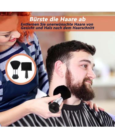 2 Pieces Hairdresser Brush Set - Soft Neck & Staub Removal Brush for Salon Stylists | Black Hair Cutting Tools - Buy Online on GoSupps.com