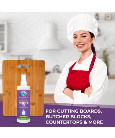 4oz US+ 100% Pure Mineral Oil Spray - Food-Grade for Cutting Boards, Butcher Blocks, Countertops & More - Buy Online on GoSupps.com
