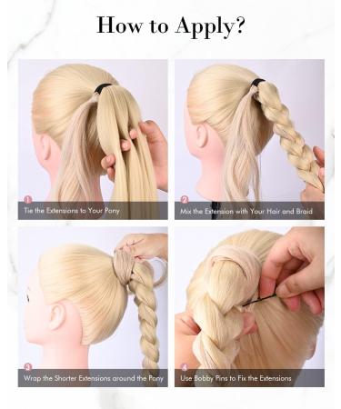 REECHO DIY Braid Ponytail Extension | Long Straight Wrap Around Synthetic Hairpiece - Black 34 Inch - Buy Online on GoSupps.com